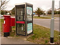 Preston: postbox № DT3 127 and phone, Preston Road
