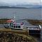 Ferry "Ullin of Staffa" alongside the landing stage on Staffa