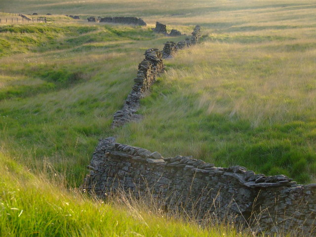 Dry stone wall near Calf Hey Brook, West Pennine Moors