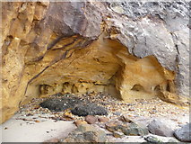 SZ0382 : Studland Beach : Redend Point Shallow Cave by Lewis Clarke