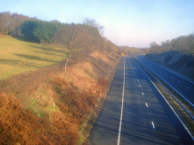 The M50 east of Bromesberrow Heath