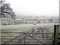 Fields next to railway bridge