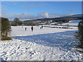 SJ1859 : Snowy fields near Llanferres by Eirian Evans