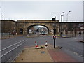 Bollard missing at bottom of Spital Hill