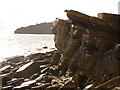 SZ0478 : Swanage: shapely cliffs at Peveril Point by Chris Downer
