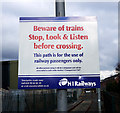 Warning sign, Adelaide halt