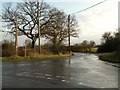 Lyons Hall Road at the junction with Willoughby