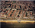 Aerial view of Southend seafront: Western Esplanade west to paddling pool