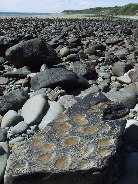 Sculptured rocks on Monreith beach