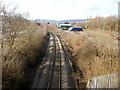 Railway line heading for Rogerstone station