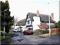 Black and white cottages on School Lane, Tiddington