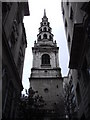 TQ3181 : Tower of St Bride's Church, St Bride's Avenue London by PAUL FARMER
