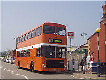 ST1166 : Bus at Barry Island Railway Station by David Roberts