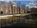 Abandoned block of flats and distressed lake, Clapton Common, North London