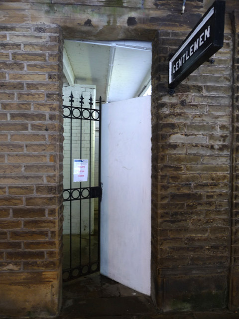 Closed for refurbishments - gents toilets at Hebden Bridge railway station