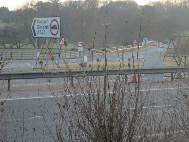 A55 Llanelwy exit