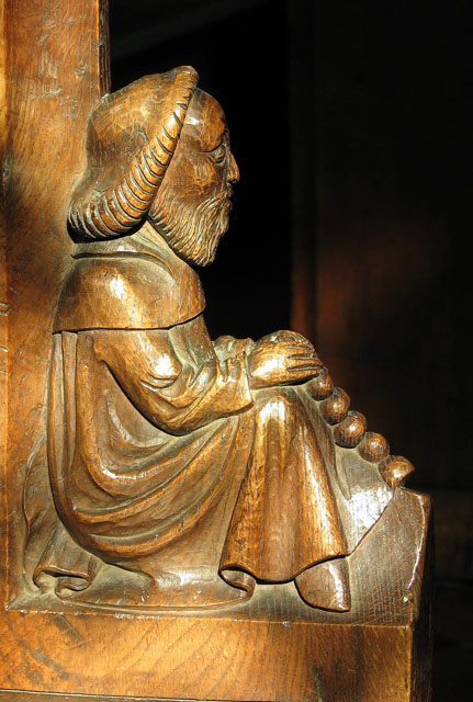 St Mary's church, Wimbotsham - Victorian carved bench end
