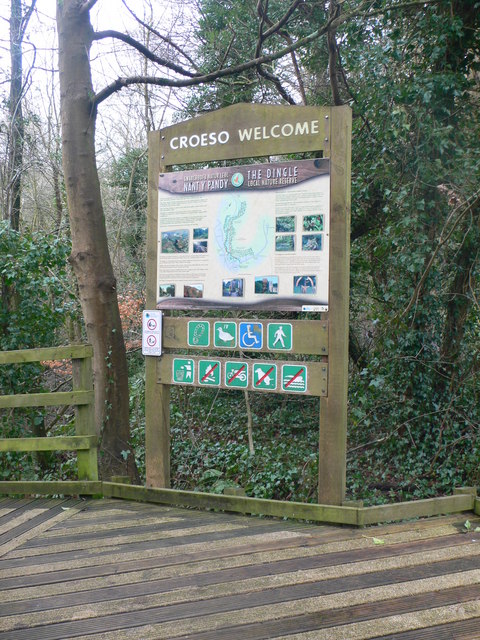 Information board at the eastern entry to The Dingle