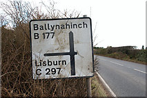 J3453 : "C" road sign near Ballynahinch by Albert Bridge