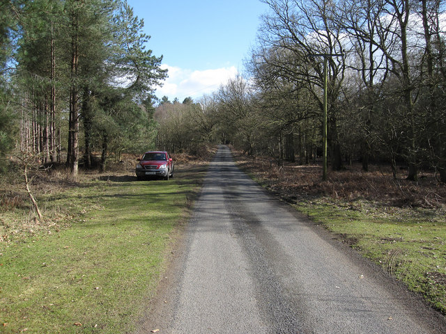 Minor road across Hockham Heath