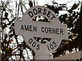 SU0010 : Gussage All Saints: detail of Amen Corner finger-post by Chris Downer