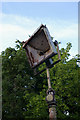 Broken floodlight, Hornsey churchyard, London N8