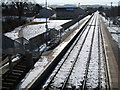 Muir of Ord station and railway line to the south