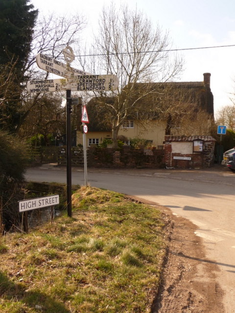 Shapwick: finger-post at the crossroads