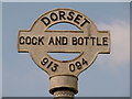 SY9194 : Morden: detail of Cock & Bottle finger-post by Chris Downer