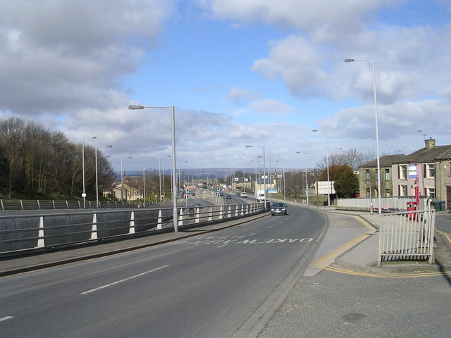 Looking down Manchester Road from Odsal Top