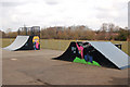 Daventry: skateboard ramps in Tovey Drive playing field