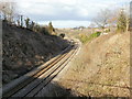 Railway lines heading away from Station Road, Caerleon