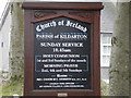 Information board at Kildarton Parish Church (Cof I)