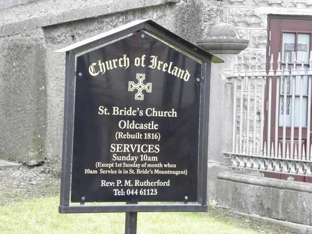 Information Board at St. Bride's Church of Ireland, Oldcastle