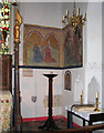 TL9190 : The church of St Ethelbert in East Wretham - frescoes on east wall by Evelyn Simak