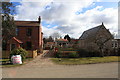 View of Village Post Box and Old School House, Biggin