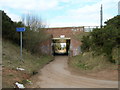 Road bridge over cycle trail