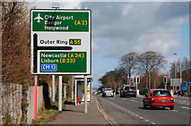 J3876 : Direction sign, Belfast by Albert Bridge