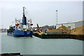 Docking at the gravel wharf