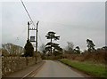 Power lines crossing West End Road, Wickwar