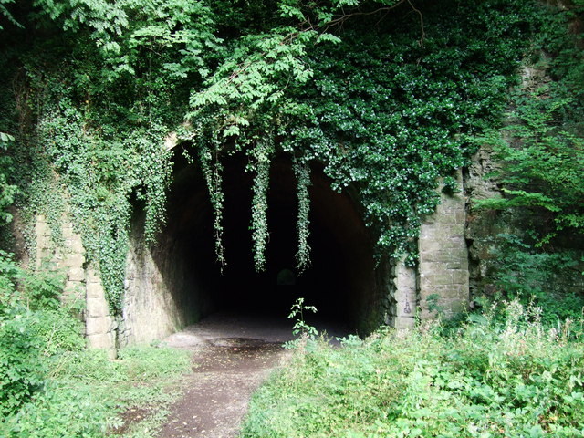 Old railway tunnel where Usk station used to be