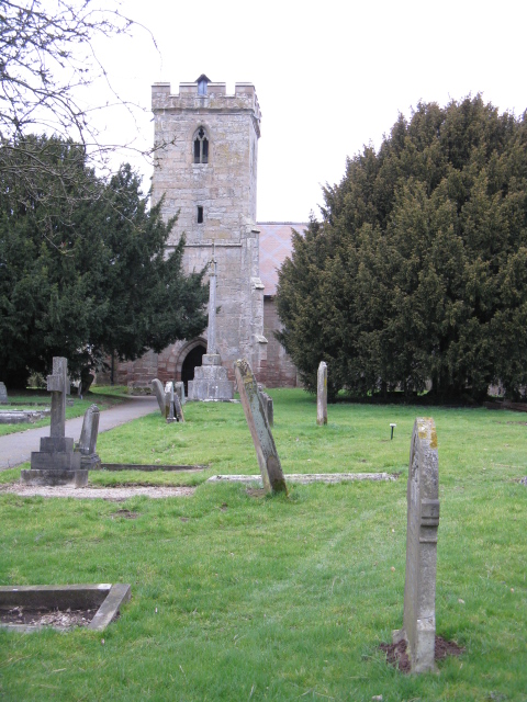 St Mary's church, Hampton Lovett  - tower & graveyard