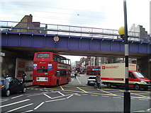 TQ3484 : Railway bridge over Mare Street, London E8 by Stacey Harris