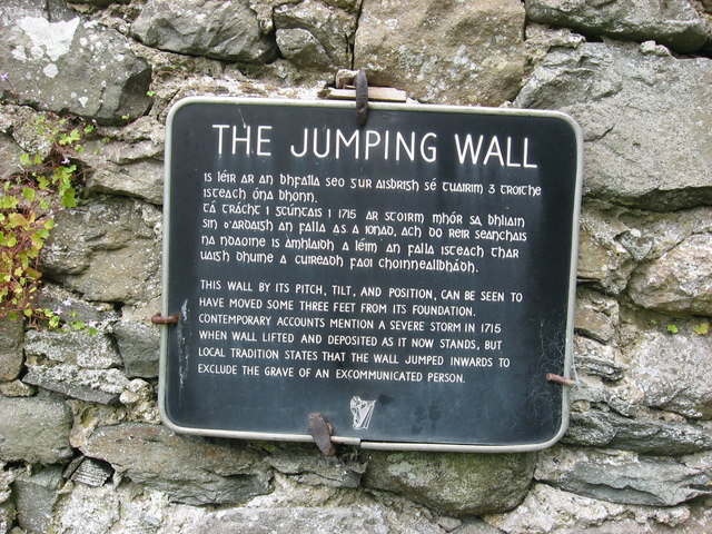 Plaque on The Jumping Church, Kildemock