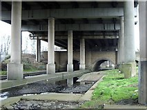 SP1490 : River Tame and M6 motorway, Castle Bromwich by Michael Westley