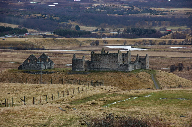 Ruthven Barracks and the River Spey