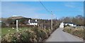 Houses at Llangybi with Carn Pentyrch in the background