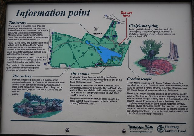 Information Point: close up, Dunorlan Park
