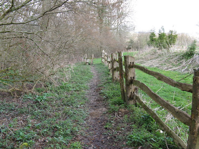 Rustic fencing on the north side of Goddenwick Farm