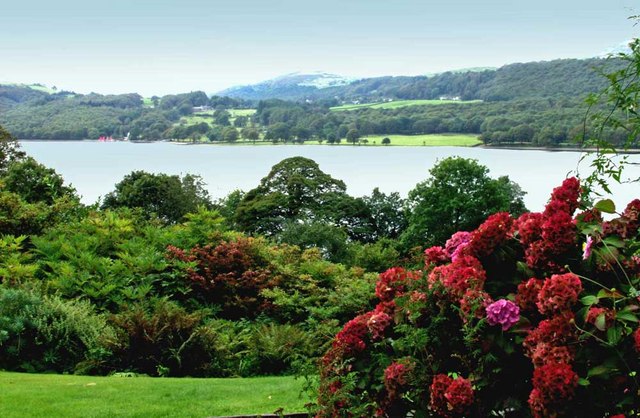 The garden of Brantwood, Cumbria looking... © Roger May cc-by-sa/2.0 ...